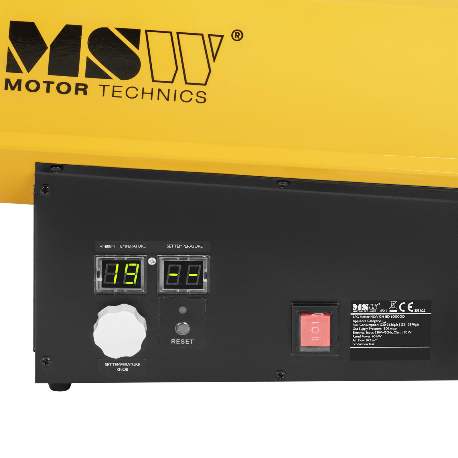 MSW Gasheizer 60 kW 510 m² Gasstrahler Gas Heizgebläse Zeltheizung Gas