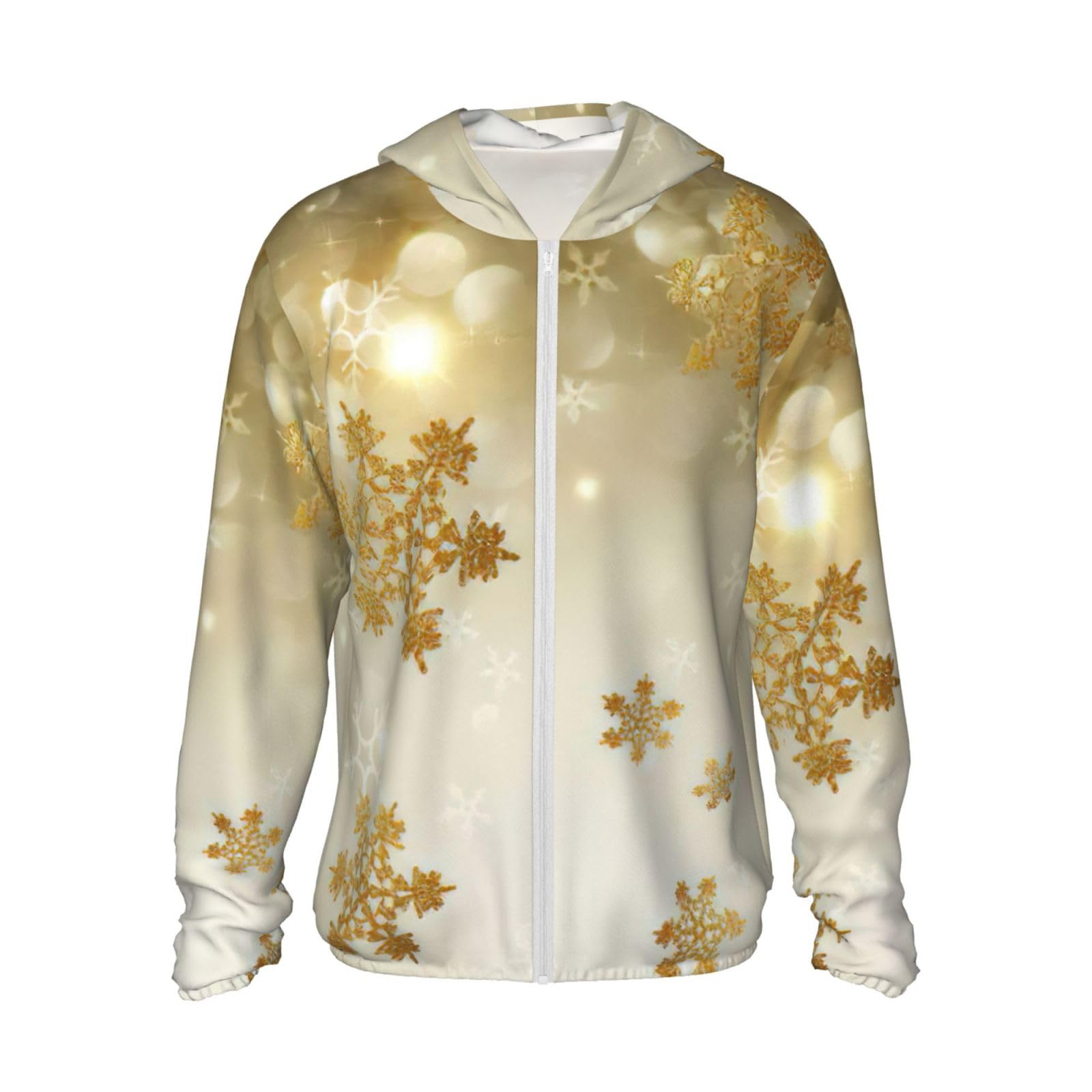 Sudadera con capucha de seda dorada y estampado navideño unisex para running 8