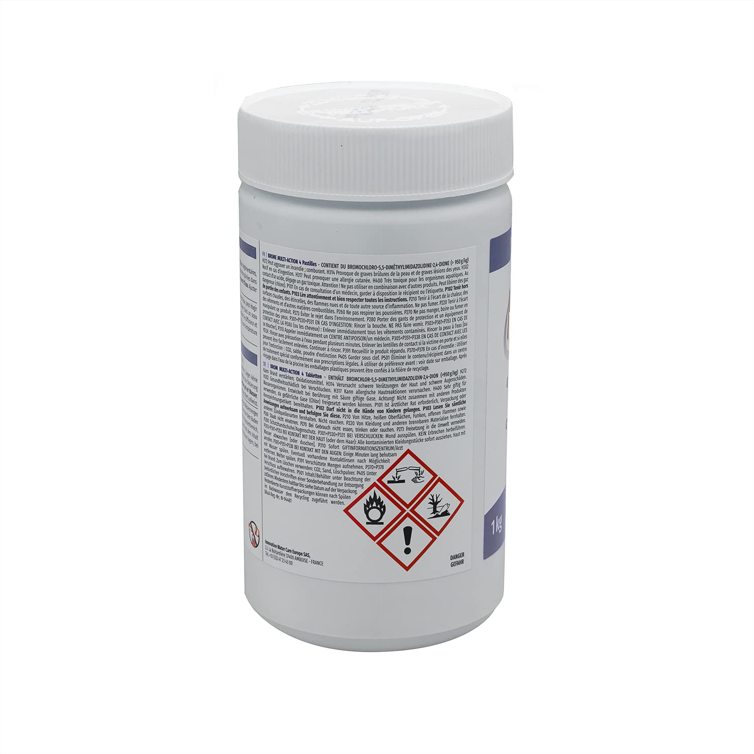 HTH Spa Brome Multi-Action 4 Pastilles 20g - 1kg | Brome Lent Multiaction - Désinfection Régulière Multifonction - Dissolution Lente + 10 Tests HPS OFFERTS 6 en 1
