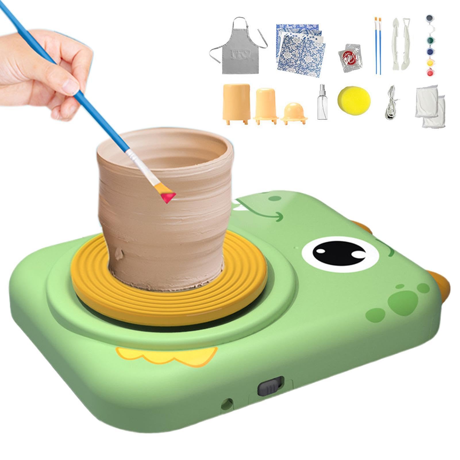 Torno De Cerámica Para Niños Set de proyectos artísticos | Kit Torno Cerámico Para Niños para niños y para niñas, clases de arte, actividades, de cumpleaños, escuela, salón de clases