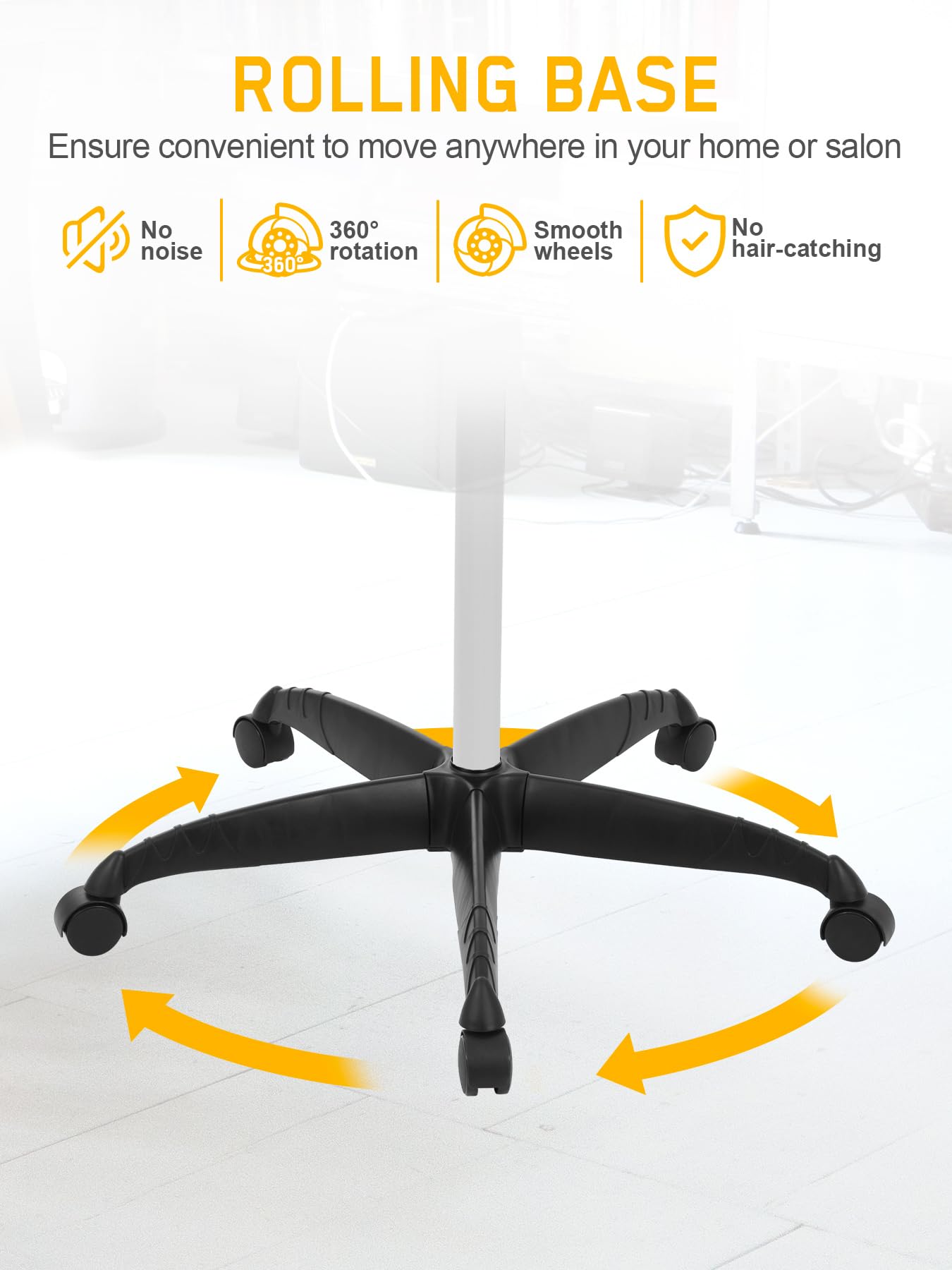 Secador de pelo con soporte, Secador de pelo Profesional 1050W, Altura regulable 78-128cm, Temporizador 0-60 min, Temperatura regulable 0-75℃, Gorro de Secado para Peluquería blanco