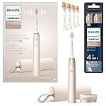 Philips Sonicare DiamondClean Prestige 9900 Rechargeable Electric Toothbrush with SenseIQ, 5 Premium All-in-One Brush Heads, Plaque Removal, Gum Care, Whitening, Champagne, BD9001AZ