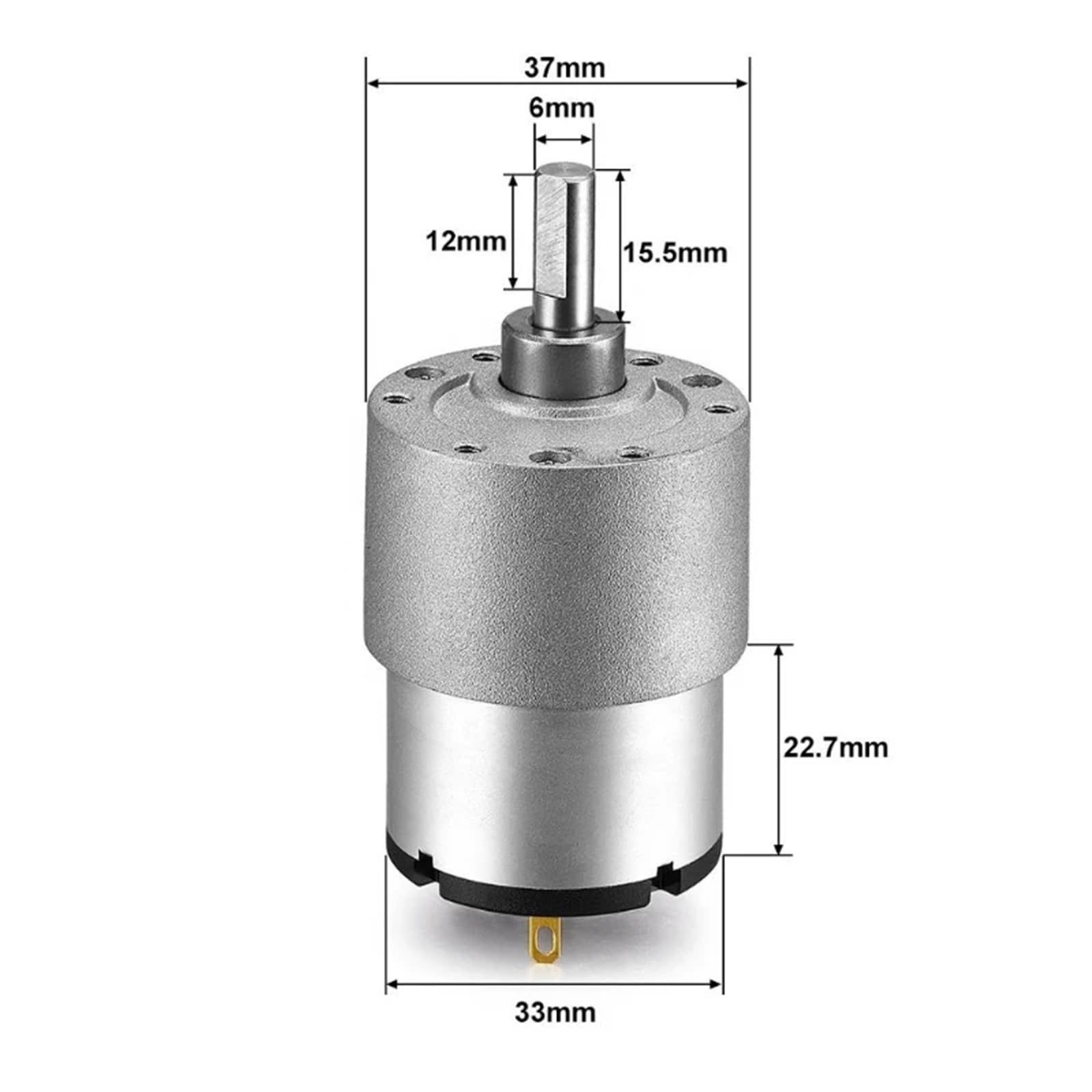 JGB37-520 Getriebemotor, 37 mm Gleichstrom, 12 V DC, 7 U/min bei 960 U/min, Hochdrehmomentgetriebe, 24 V Elektromotor (With Bracket, 22rpm, DC12V)