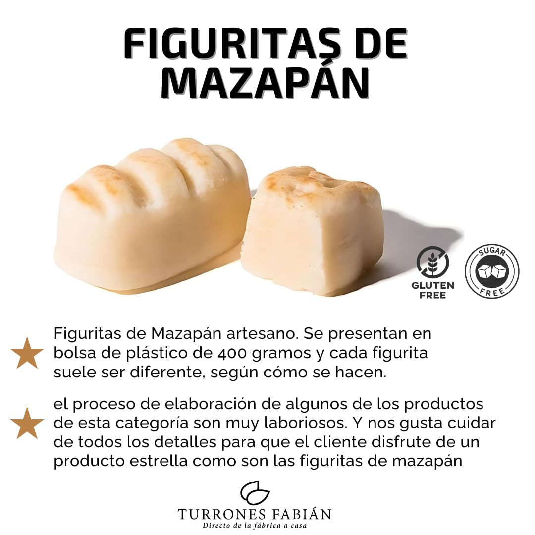 Mazapán sin azúcares añadidos, figuritas individuales en bolsa de 1KG