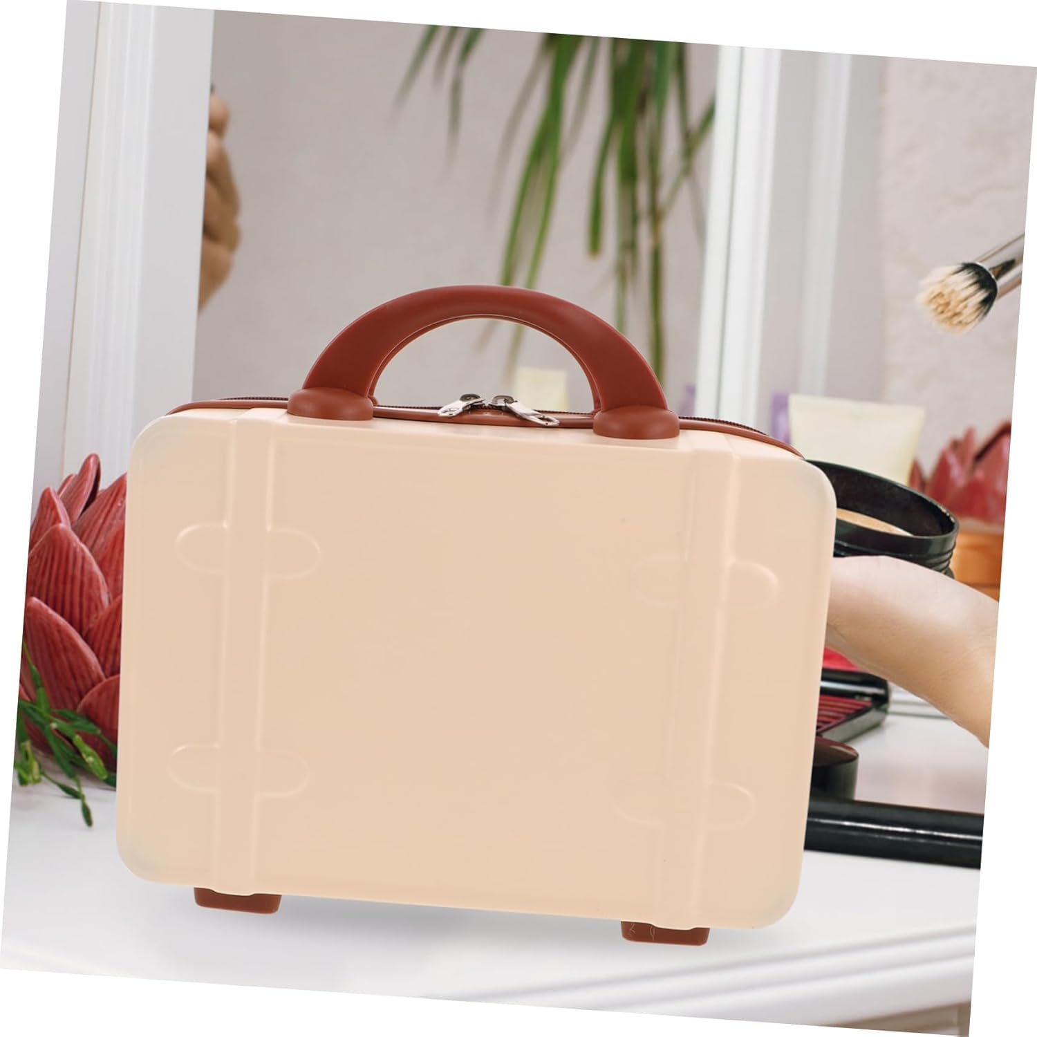 Mini Suitcase Retro Portable Makeup Organizer 14-inch Cosmetic Travel Case Small Handheld Storage Luggage Vanity Case For Women
