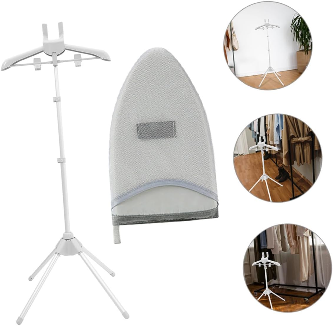 OUNONA 1Set Garment Drying Rack with Handheld Ironing Board Steamer Stand for Home Travel and Hotels Convenient Hanger for Steaming Clothes Space Saving Design