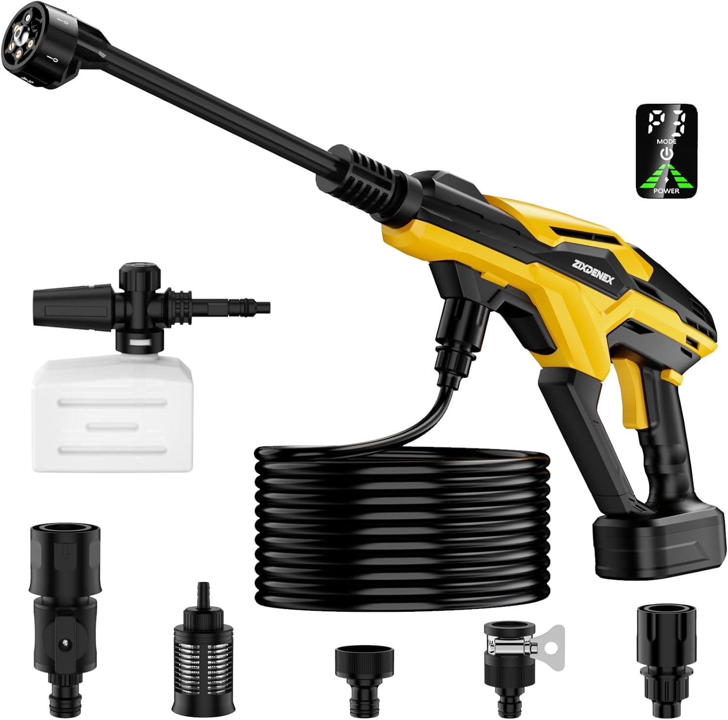 800 PSI Cordless Pressure Washer for Dewalt 20V Battery, Portable Handheld Power Washer with Brushless Motor, 6-in-1 Nozzle, 3 Level Adjustable for Car Yard Fence Wall Cleaning (Battery Not Included)