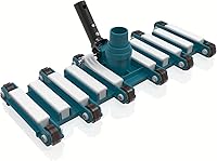 Vista 7 de POOLWHALE Cabezal de vacío de piscina flexible de 14 pulgadas con ruedas, mango giratorio de control de dirección para piscinas enterradas y sobre