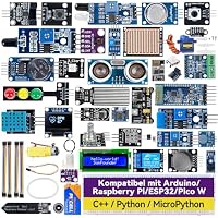 SunFounder Universal Maker Sensor Kit Kompatibel mit Arduino Mega/R3/R4 Minima/WiFi Nano, Raspberry Pi 5/4B/3B+/Zero 2 W/, Pico W, ESP32, C++, Python, MicroPython, Anfänger & Techniker