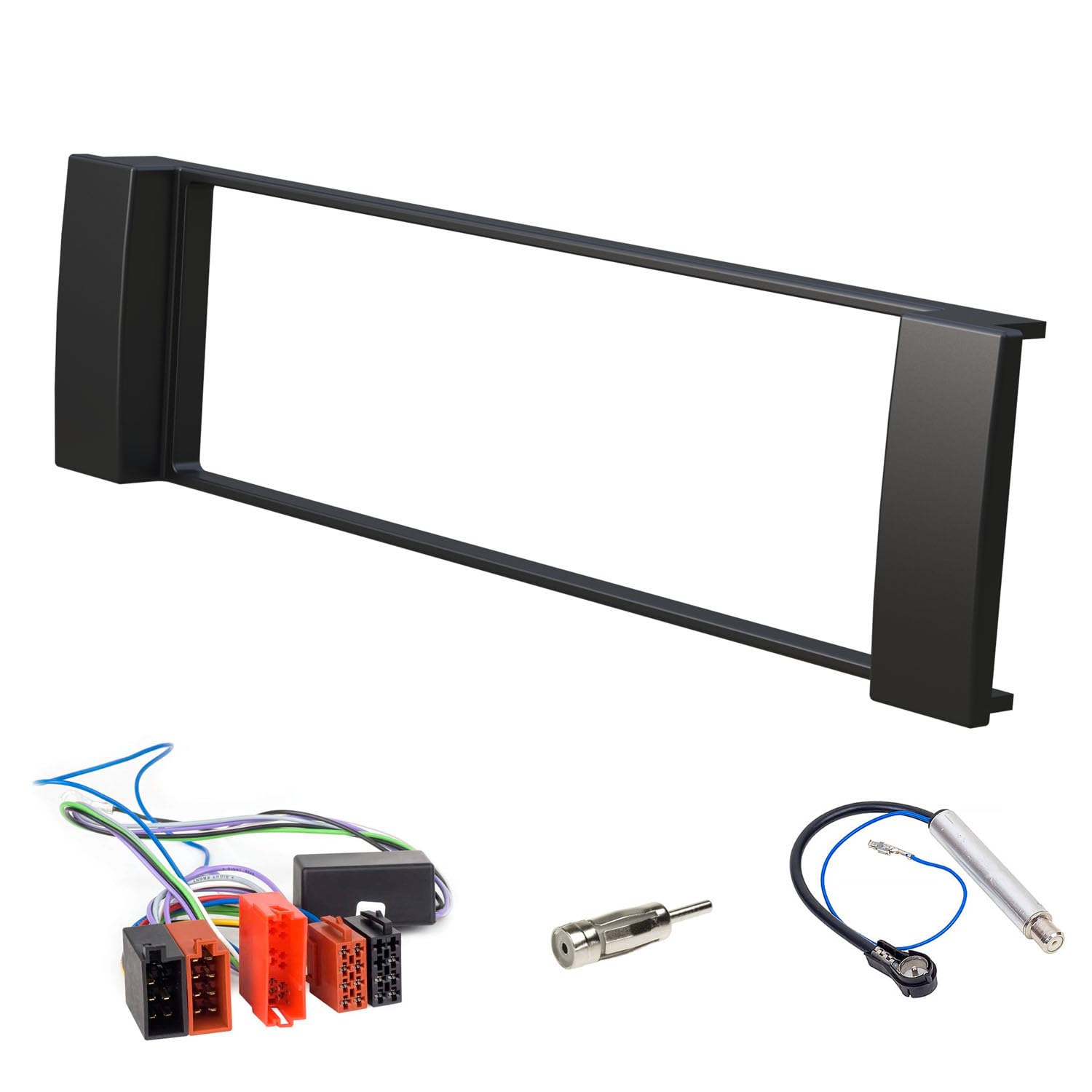 Audioproject A216 - Autoradio Einbau-Set für Audi A3 8L - A6 C5 4B - Radioblende Radioadapter 2 x Antennenadapter DIN ISO Einbaurahmen schwarz