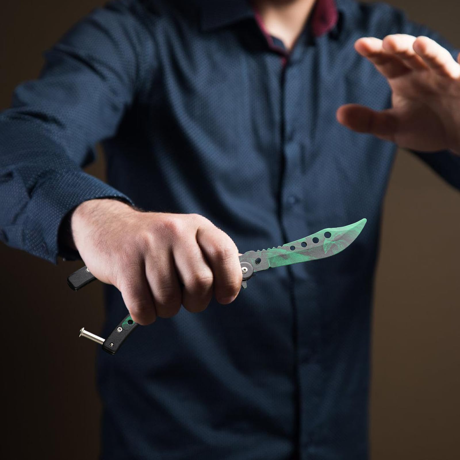 Butterfly Trainer: 2 pezzi coltelli a farfalla pieghevoli per allenamento lama non affilata pettine a farfalla in acciaio inossidabile per coltello Balisong da allenamento principianti