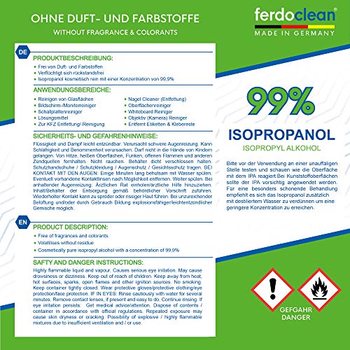 ferdoclean® isopropanol alcohol 99,9% - 1000 ml | IPA 2-propanol isopropylalcohol isopropyl | Reinigingsmiddel 1L - Image 6