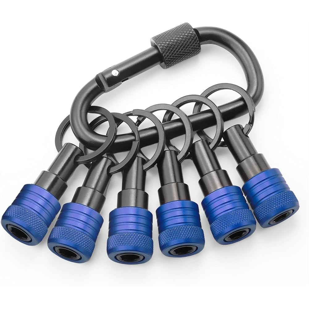 UDSKNV[KSL for 1/4 Inch Hex Shank Bit Holder Enhanced Non-Slip Key Chain 6pc, Drill Bit Holder for Impact Driver
