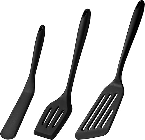 Tongjude Juego de 5 espátulas de silicona, resistente al calor, utensilios de cocina que no se rayan o se derriten, ideal para voltear huevos, disponible en Yaxa Colombia