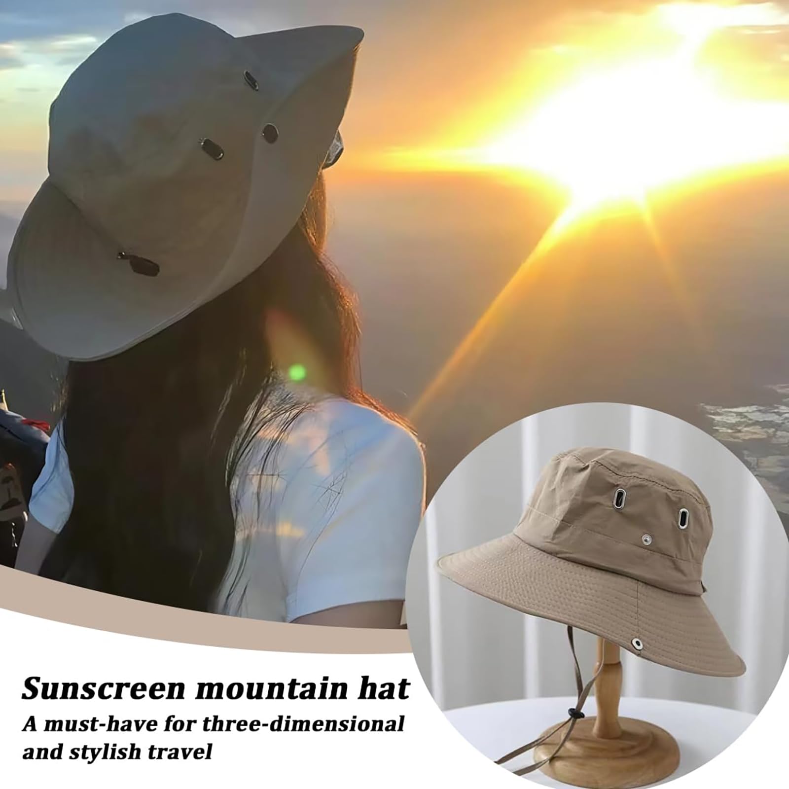 Czapki przeciwsłoneczne, ochrona na plażę, safari, ochrona przed promieniowaniem UV, szerokie rondo, kapelusz letni, z regulowanym paskiem, wodoodporny, oddychający, do wędkowania, spacerów