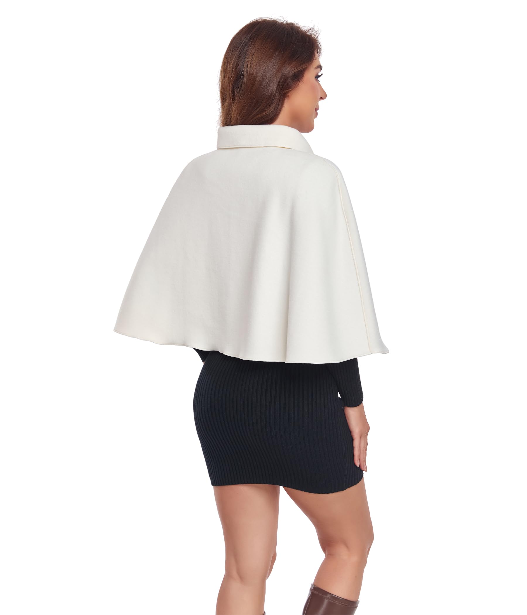 TONGFANTFL Cape courte pour femme - Poncho chaud pour l'automne et l'hiver