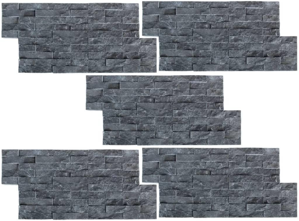 Wall Cladding Panels 5 pcs Marble Black 5.4 ft² Hardware,Building Materials,Siding Black 51.15 LBS