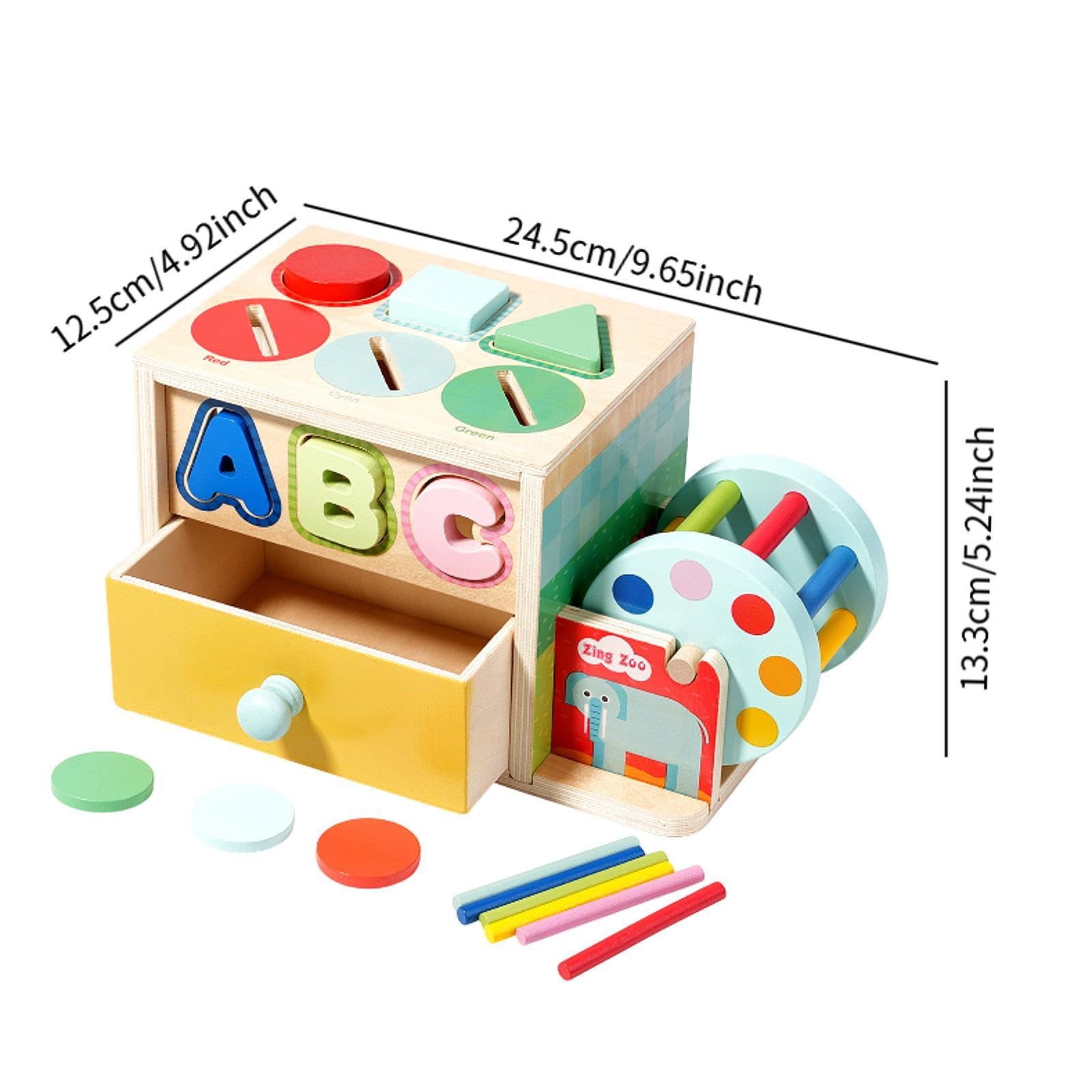 Cubo attività in Legno, Gioco di Smistamento di Forme Multiple, sul Tatto per Lo Sviluppo della Coordinazione Motoria E Sensoriale, Style B