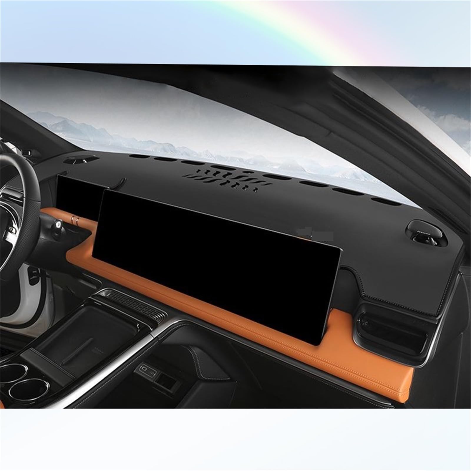 deskę rozdzielczą osłona deskę rozdzielczą osłona Do Xpeng G9 2022 2023 naklejki Do poduszki pokrywa Auto Instrument mata przeciwsłoneczna deska rozdzielcza samochodu ochraniacze Do poduszki(Black)