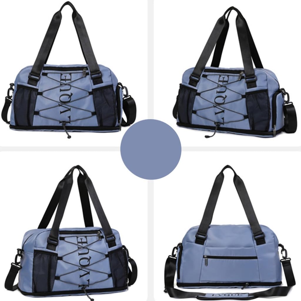 Torba fitness o dużej pojemności torba podróżna torba bagażowa modna torba sportowa torba na noc z przegrodą na buty torba weekendowa, Czarny, 45x21x26cm, Nowoczesny