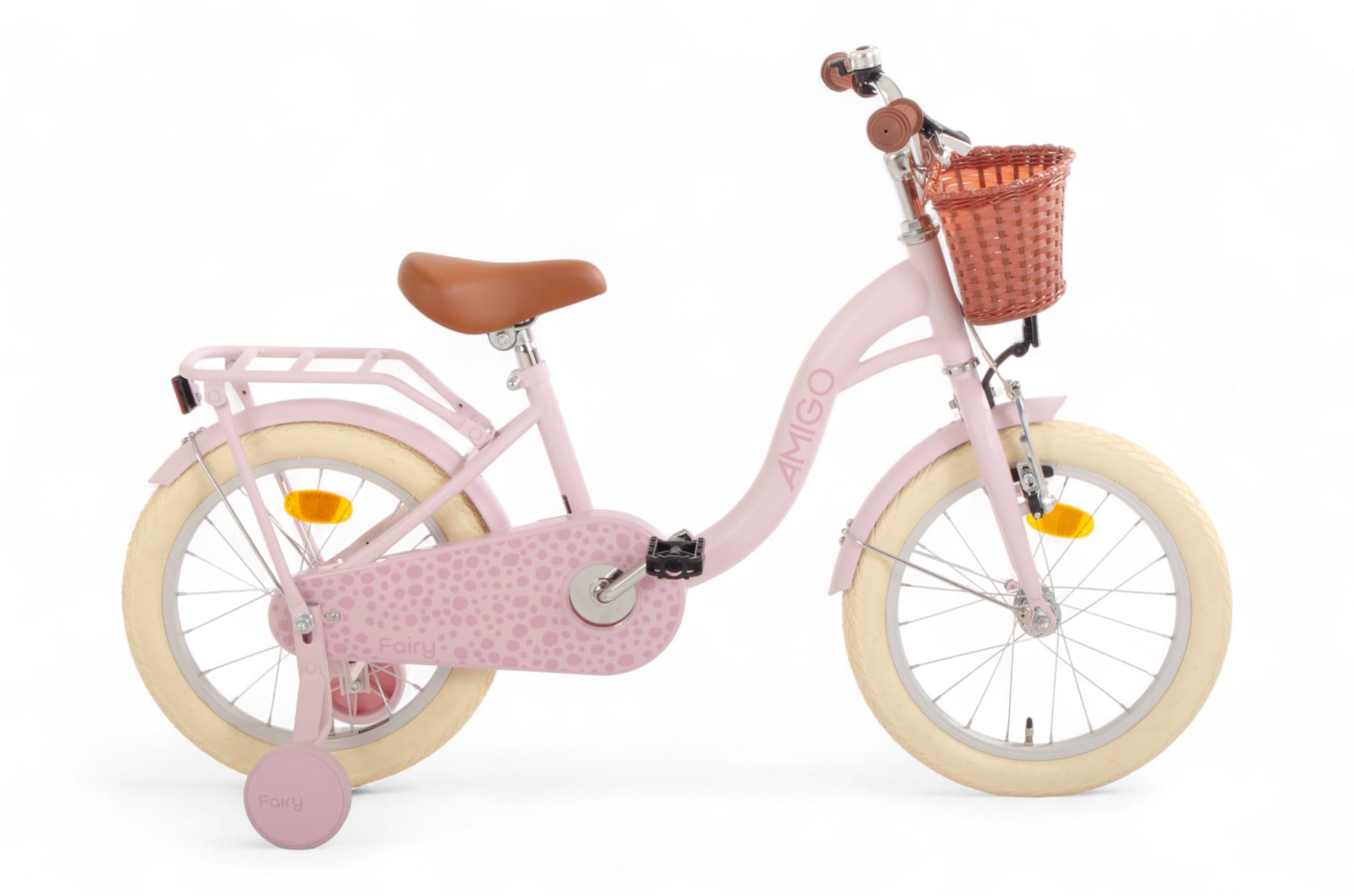 AMIGO Bella Vélo pour fille - 14 24 cm - Frein à rétropédalage - Saumon AMIGO Bella Vélo pour fille - 14 24 cm - Frein à rétropédalage - Saumon