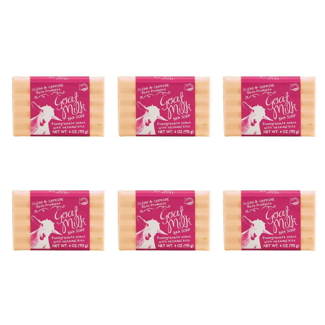 San Francisco Soap Company Goat Milk Soap Bar Pack of 6 – Pomegranate & Goat Milk (4 Ounce x 6) | Moisturizing Natural Body Soap with Nourishing Shea Butter | Hydrating Skincare for All Skin Types |