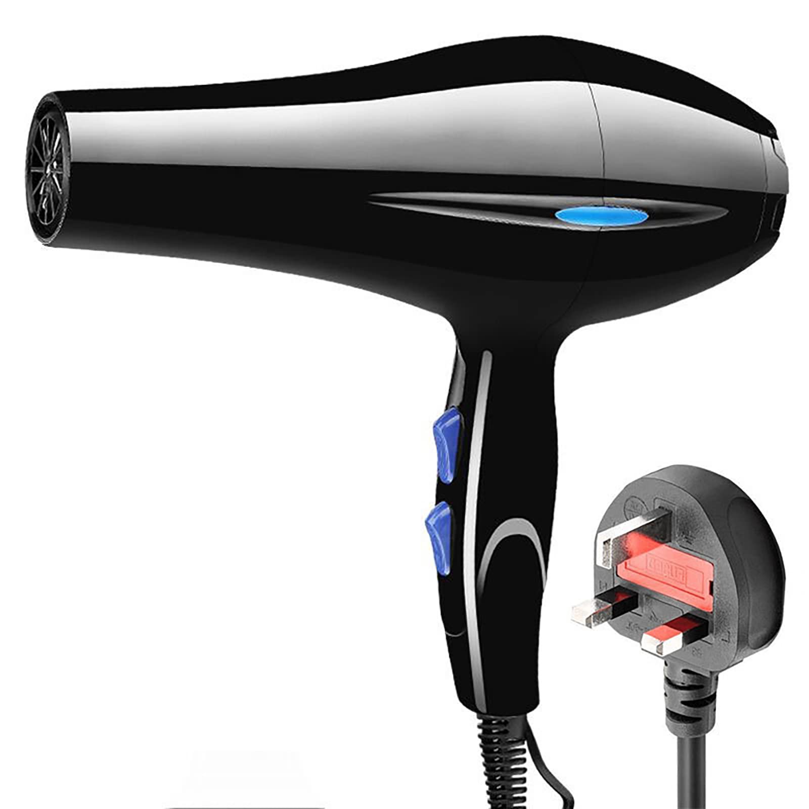 Hair Dryer, Professional Hair Dryer for Women Men, 2 Speed 3 Heat Settings Hair Dryer, Fast Drying Salon Blow Dryer with Diffuser and Concentrator Attachments for Salon Home Travel Hair Styling