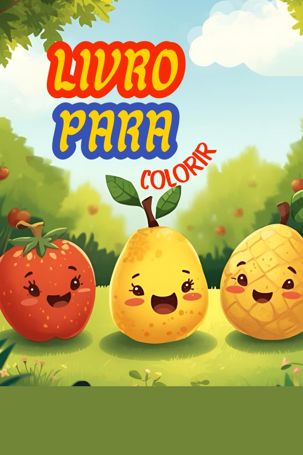 Livro de colorir Frutas Fofas