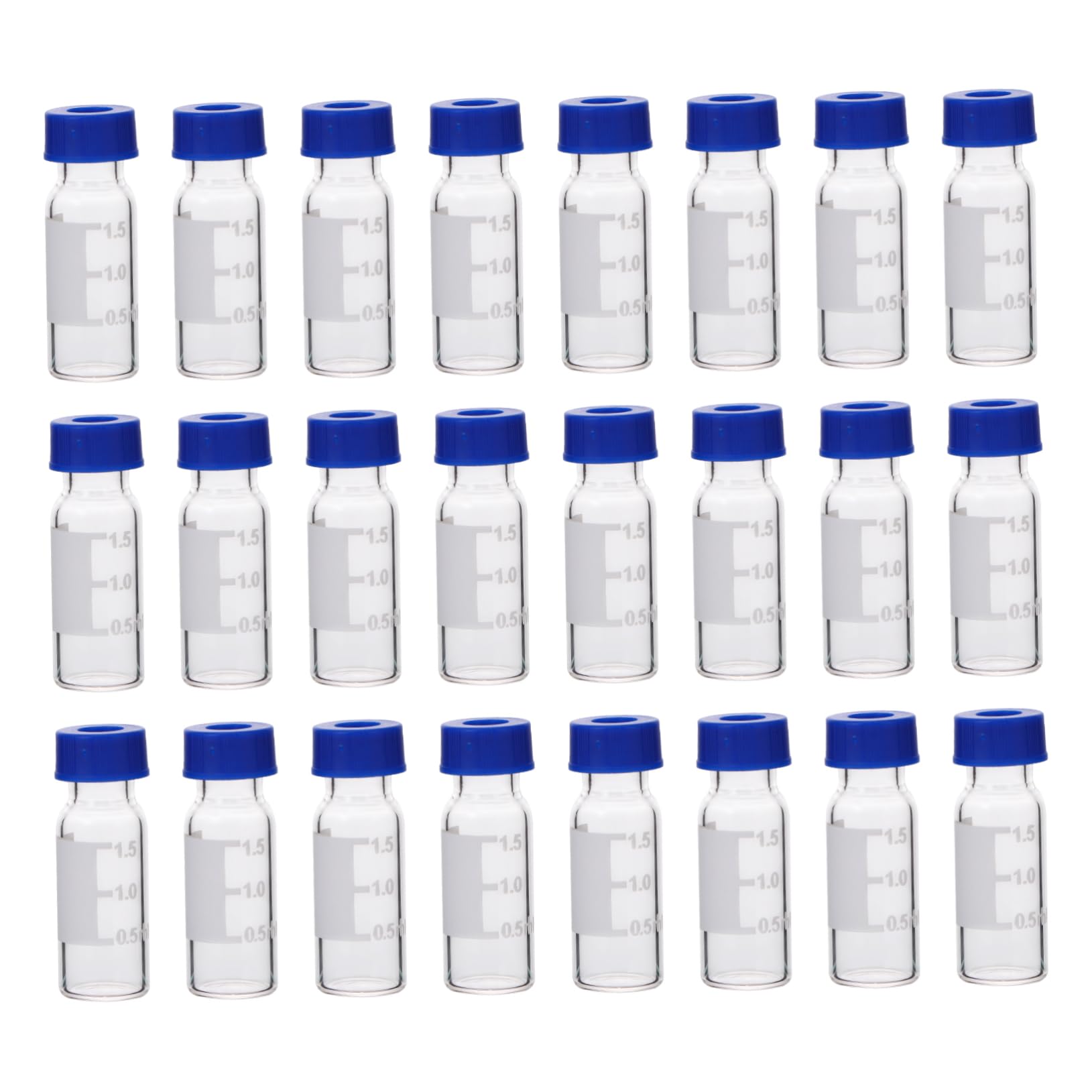 NAMOARLY 100pcs Chromatography Vial Sample Glass Bottles Lids for Labs Mini Bottles Caps Sample Containers