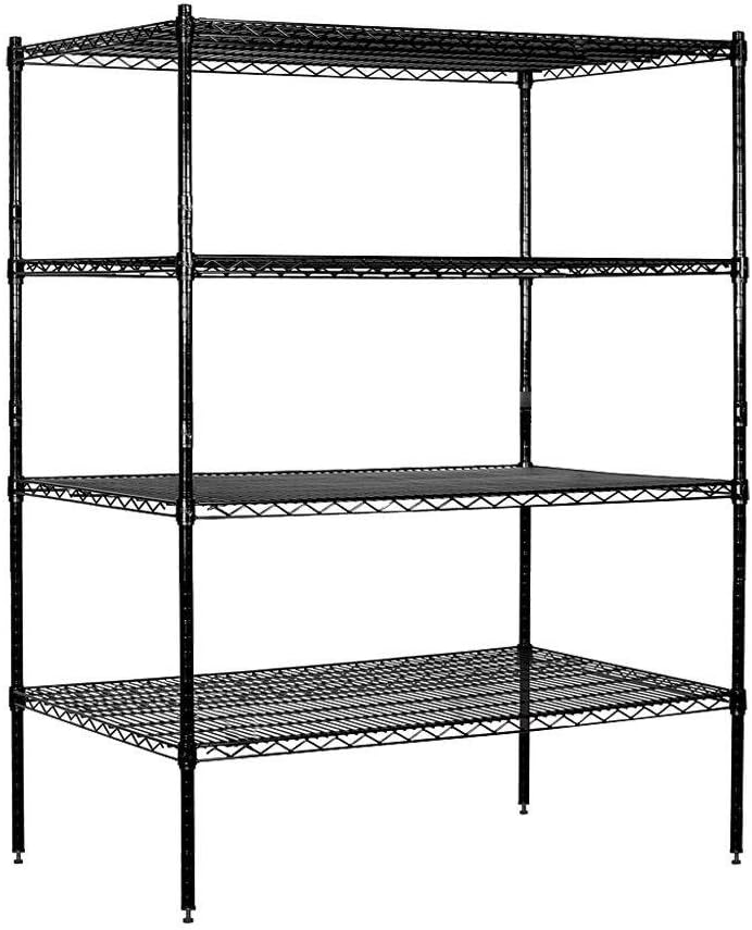 Salsbury Industries Stationary Wire Shelving Unit, 48-Inch Wide by 63-Inch High by 24-Inch Deep, Chrome