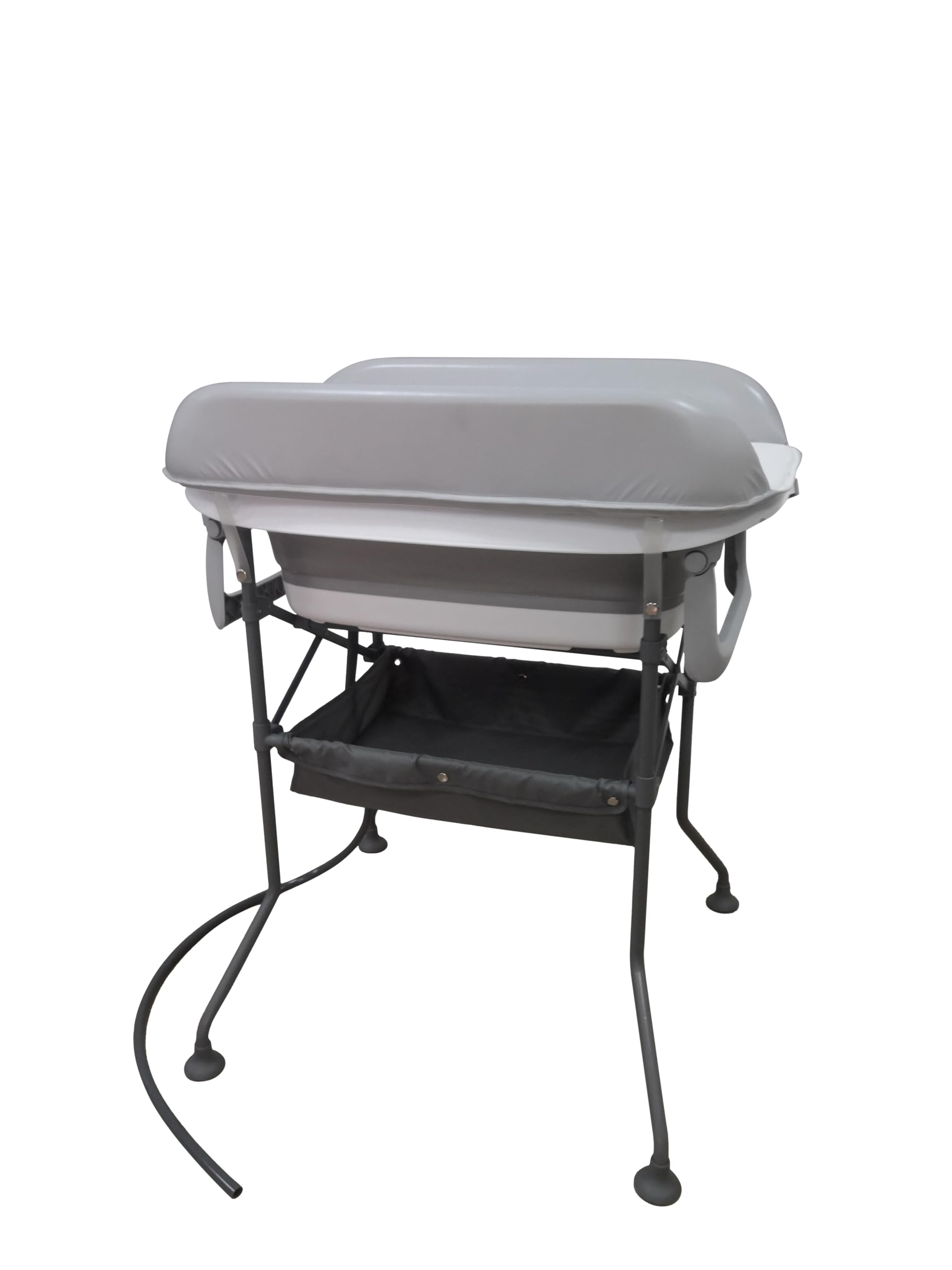 Kinderkraft BUBBLY Bagnetto per neonati con supporto, pieghevole, fasciatoio, montaggio facile e veloce, grigio