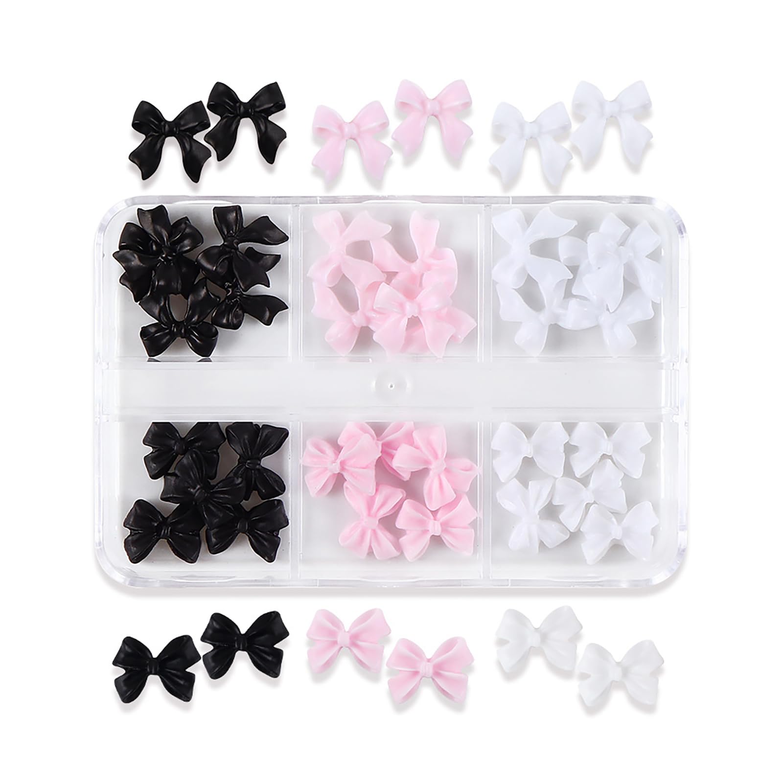 3D Bow Charms Set - Colorful Resin Bow-Knot Nail Gems for Acrylic Nails Design DIY Decoration, Mixed Designs Rhinestones for Women and Girls