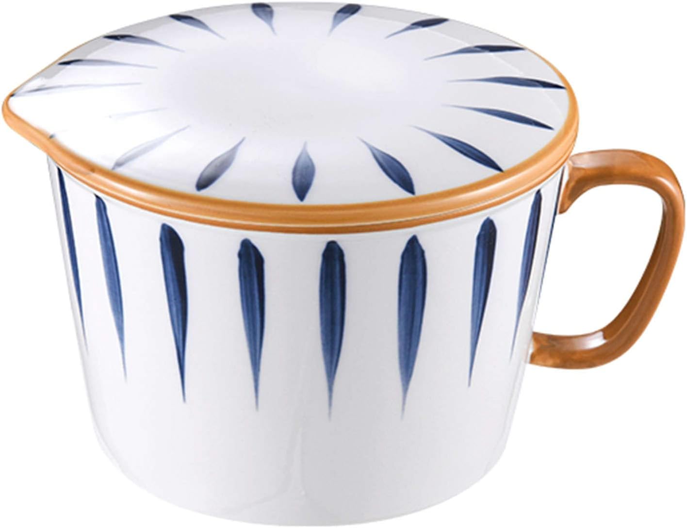 Qeeadeea Large Soup Bowl With Handle And Lid, Ceramic Ramen Bowl, Breakfast Bowl, Microwave Bowl Oven Safe-white-A-1000ml, 35oz