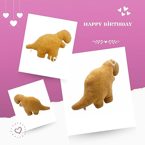 Miniatura 4 de Peluche de pepita de pollo Dino Tyran Rex, almohada de pepita de dinosaurio de 16 pulgadas, almohada de peluche suave para una bonita decoración de