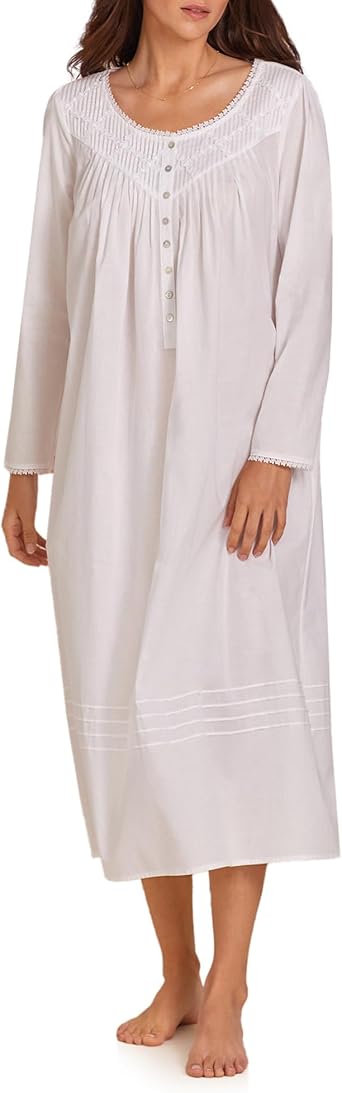 Eileen West 100% Cotton Long Sleeve 50" Nightgowns for Women
