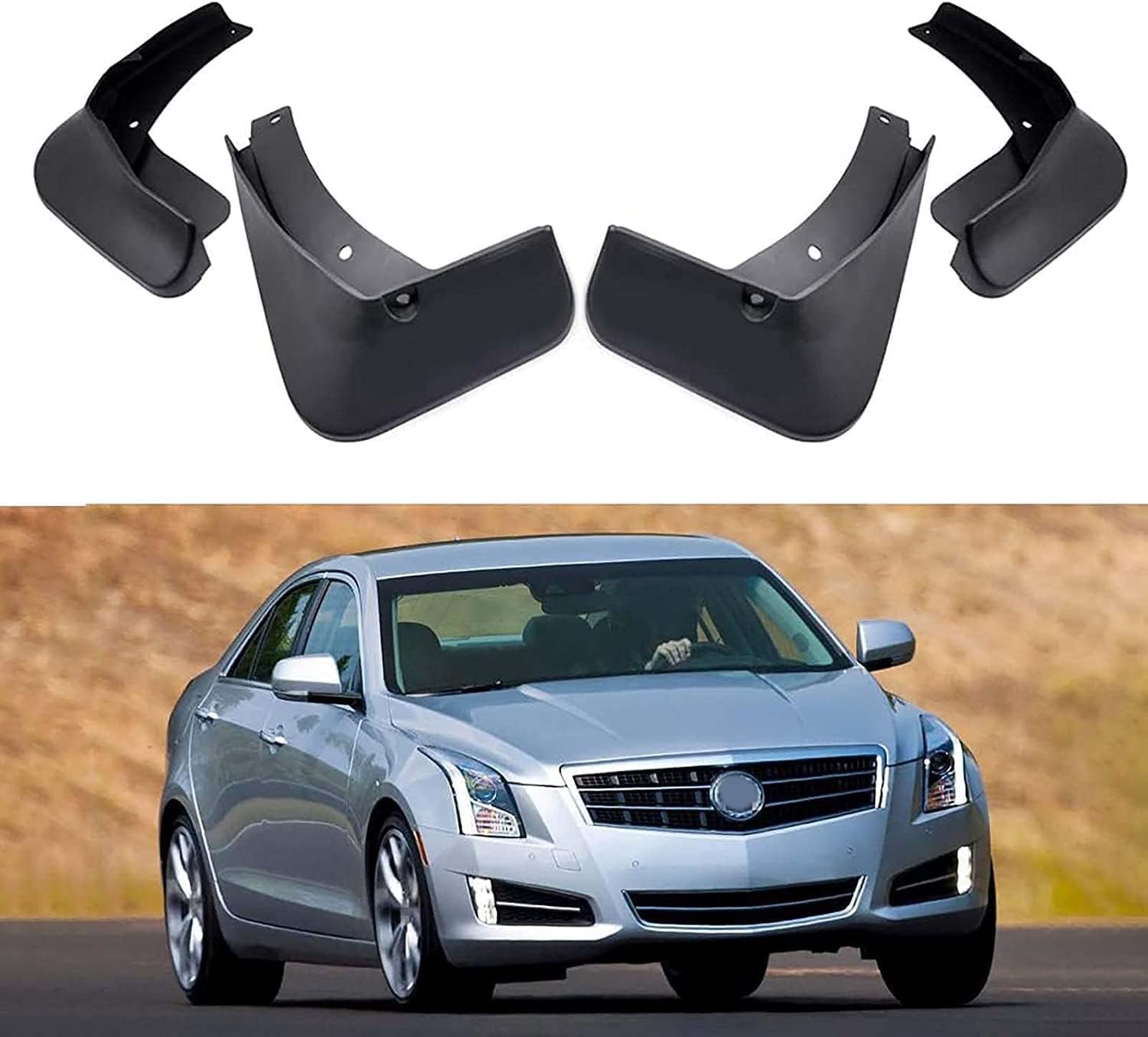 4pcs Car Mud Flaps Guard Replacement for Cadillac ATS 2013-2018, Mudguards Splash Guards Wheel Protect Front Rear Exterior Accessories