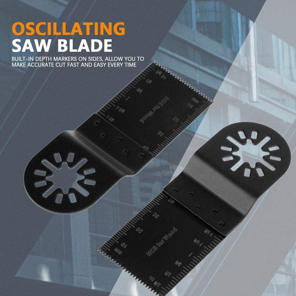 Kit di lame per multiuso multiuso 20 lame per oscillanti universali 34 mm, con pennarelli integrati per il taglio