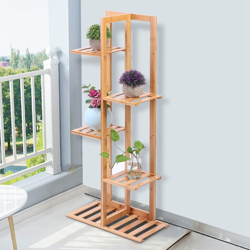 Bambus Multi Layer Pflanzenstnder Regal fr Balkon Wohnzimmer Garten  Starke Tragfhigkeit: Amazon.de: Garten