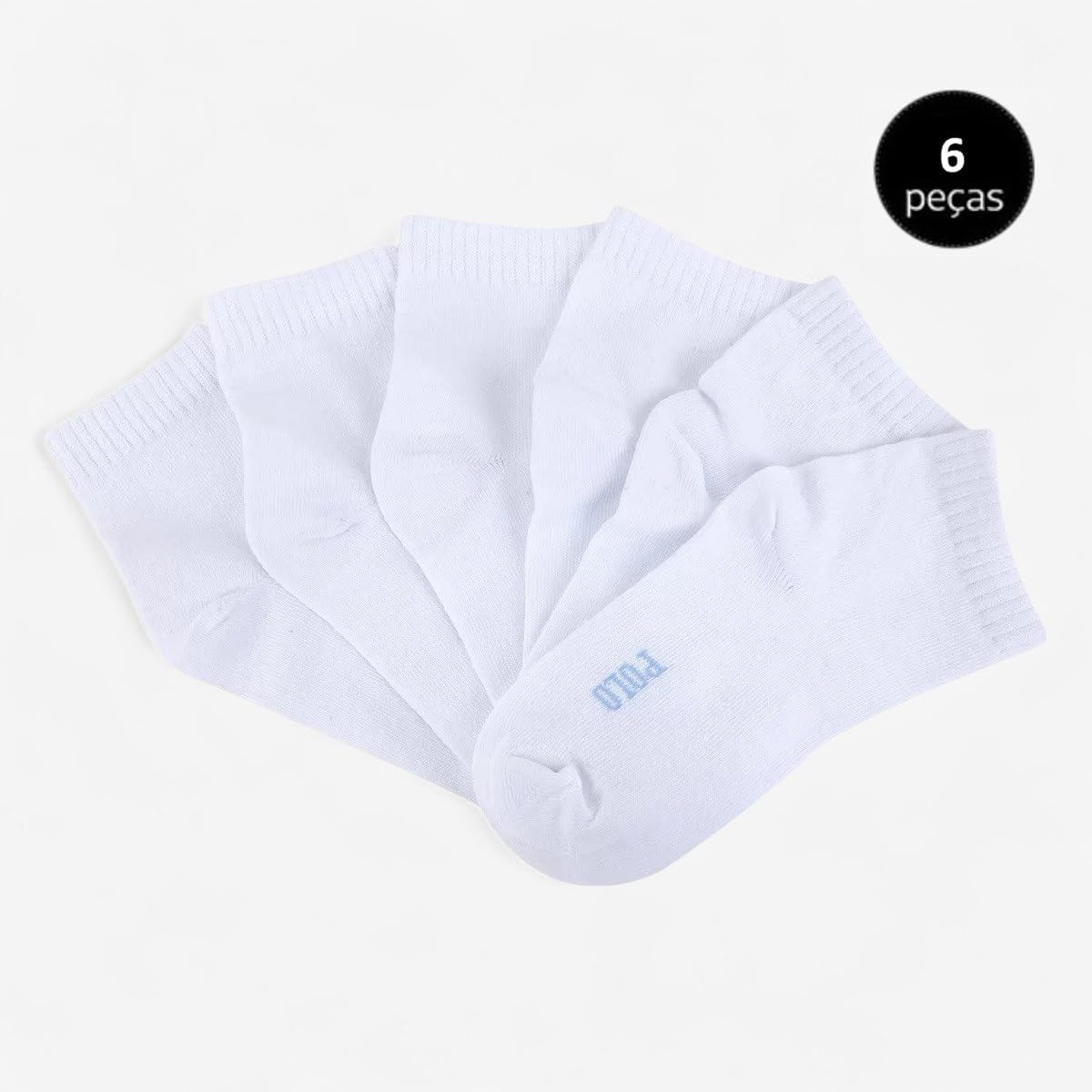 Kit 6 Pares Meia Infantil Polo London Club, Cano Médio Algodão Confort Respirável Unissex Kit 6 Pares Meia Infantil Polo London Club, Cano Médio Algodão Confort Respirável Unissex