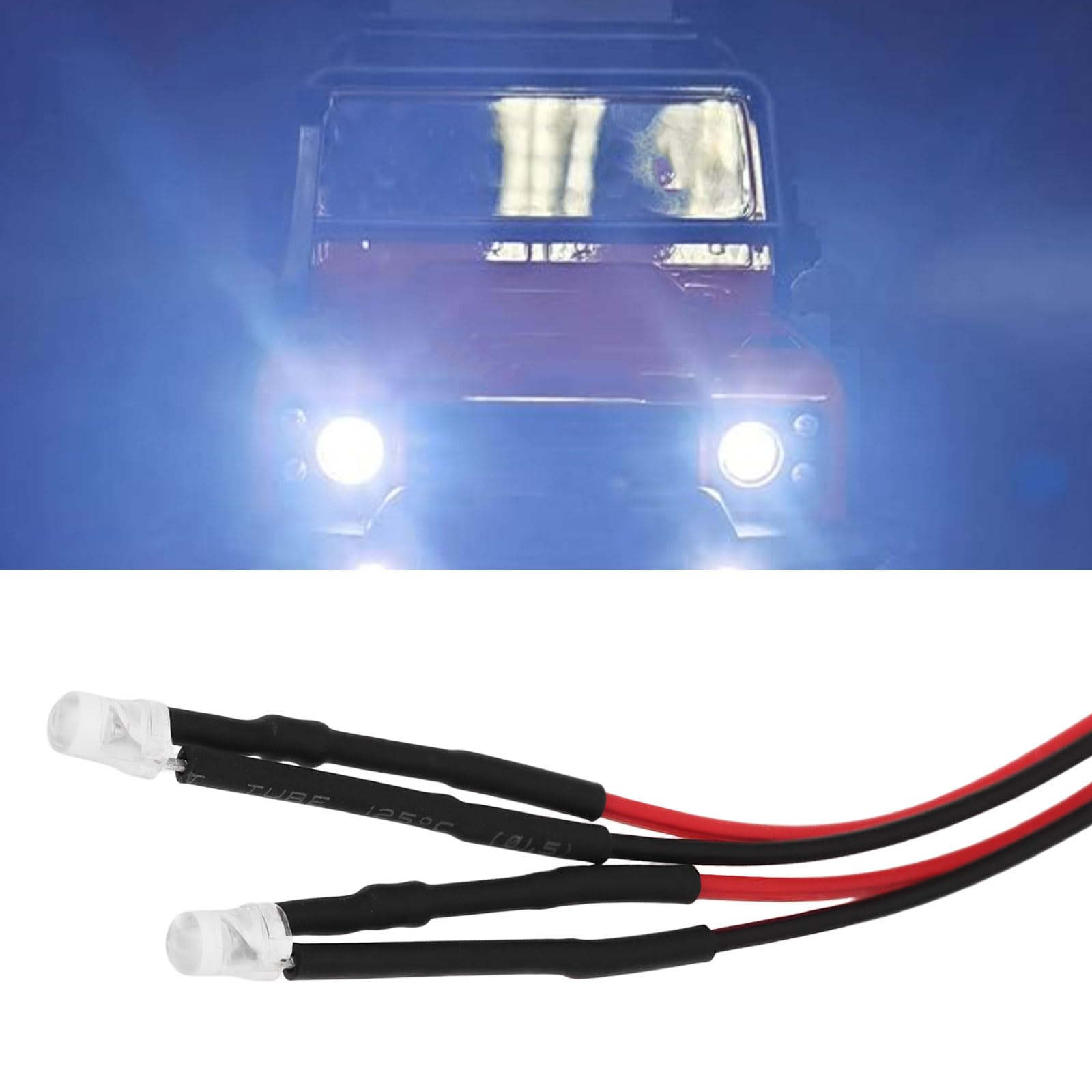 VGOL LED Headlights and Taillights Kit Compatible with TRX4M 1/18 RC Crawler Car White Front Red Rear Lights - Image 2