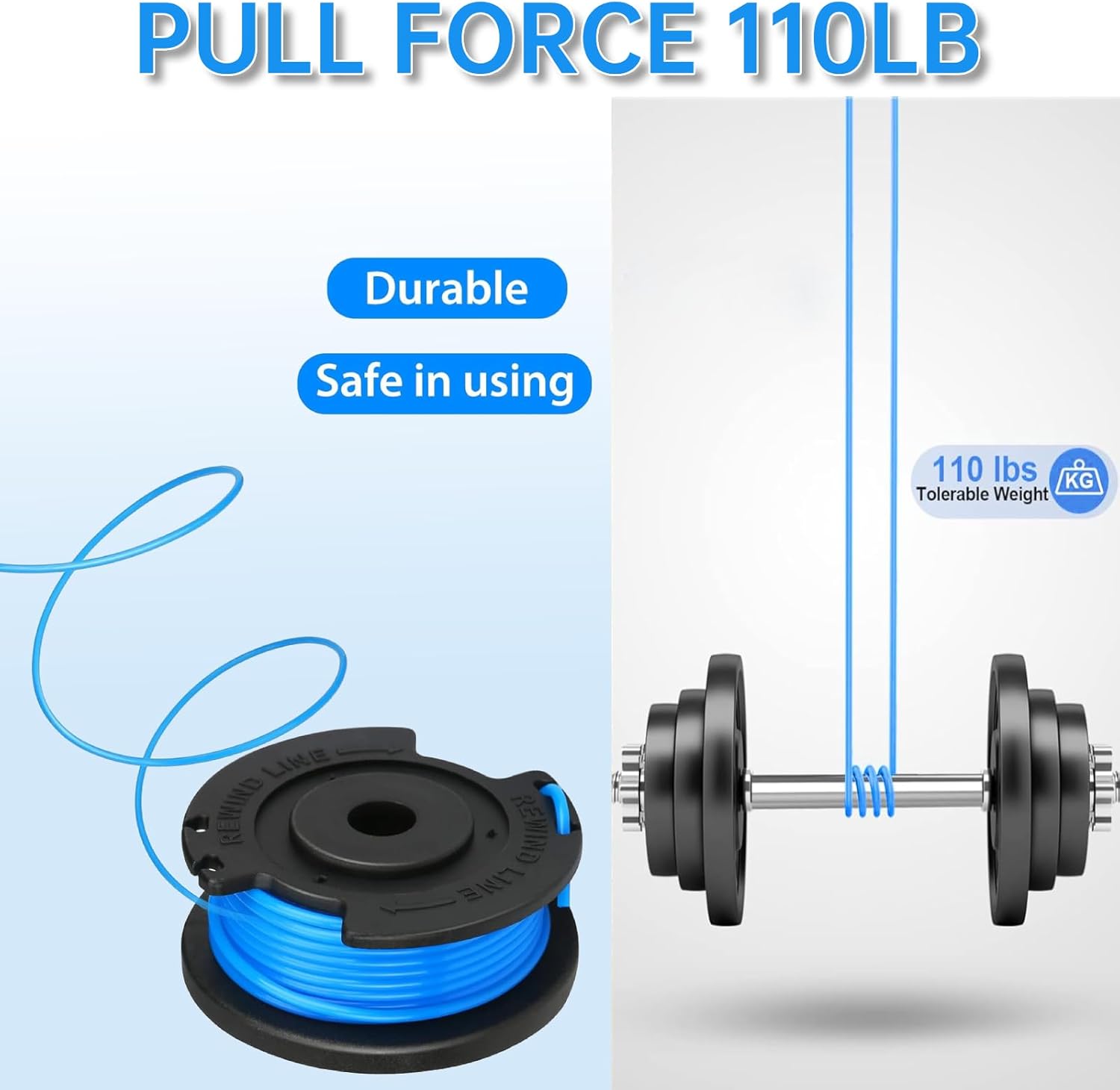 16ft 0.065" 88524 Trimmer Spool Line Compatible with Toro 51484 51486 51487 88506 Single Line String Trimmer Spool (8 Pack)