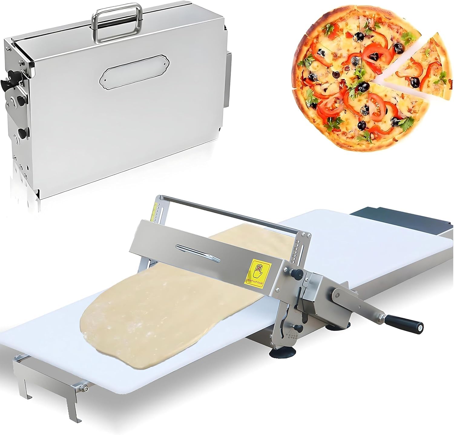 Laminadora de masa manual regulable para estirar pasta fresca y hojaldre en familia