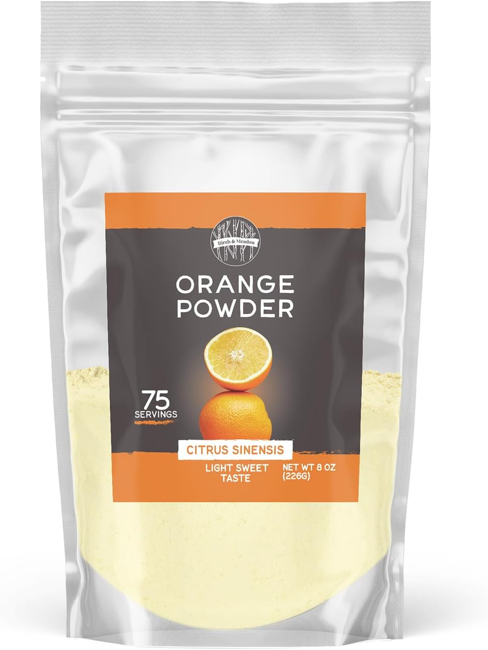 Birch & Meadow 8 oz, Orange Powder, Light & Sweet, From Juice