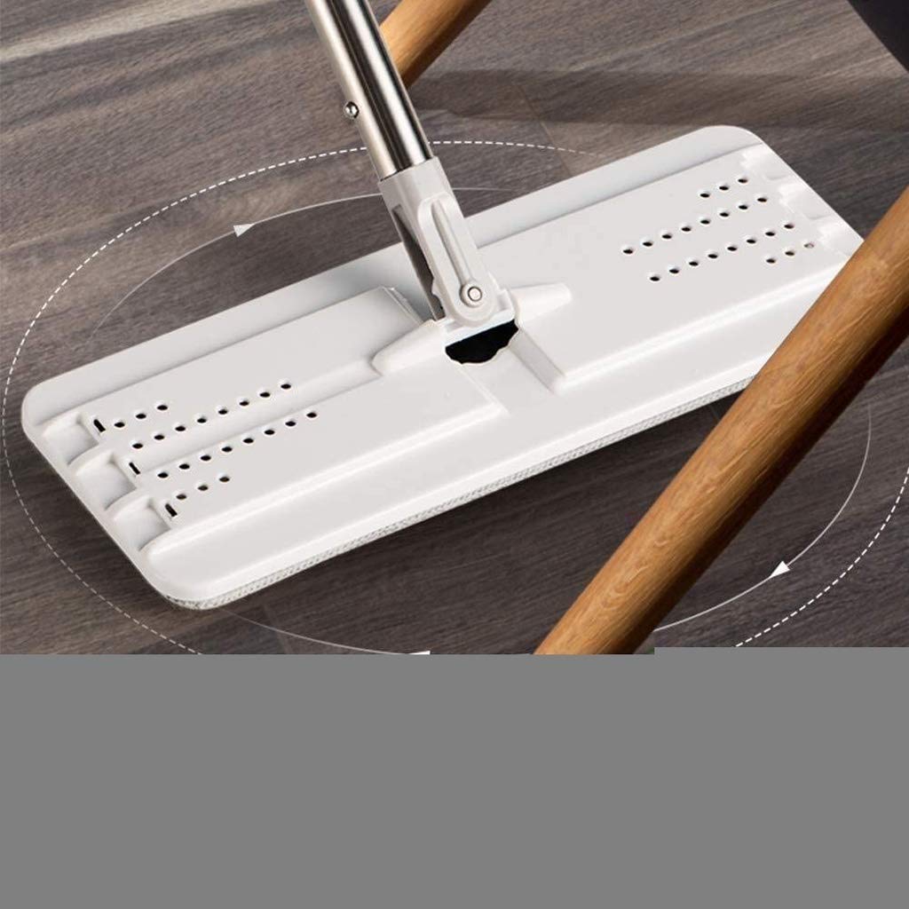 Juego de Cubo y fregona Plana de Microfibra, fregona Plana Profesional para Limpieza de Suelos húmedos y Secos, Acero Inoxidable Ajustable