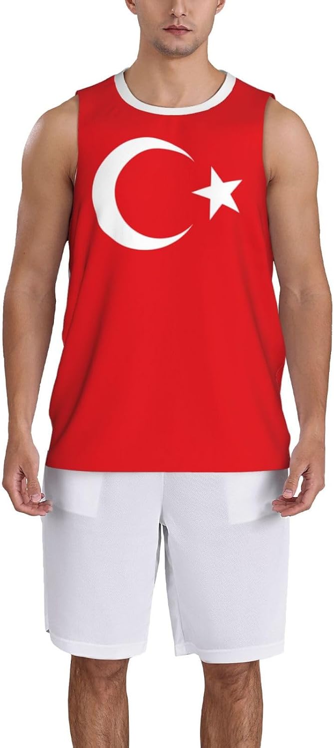 Turkey Türkiye Flag Basketball Jersey Sports Jerseys for Men Running Fitness Training Sleeveless T Shirt