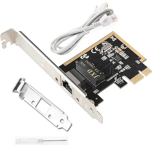 [Upgrade] PCIe Ethernet Card Nic 10/100/1000Mbps Gigabit PCI-Express Network Card (WIN10/11 Driver-Free) RJ45 Network LAN Card Wake On LAN Adapter Internal Computer Desktop PC for Win/Linux/Mac 1 PCS