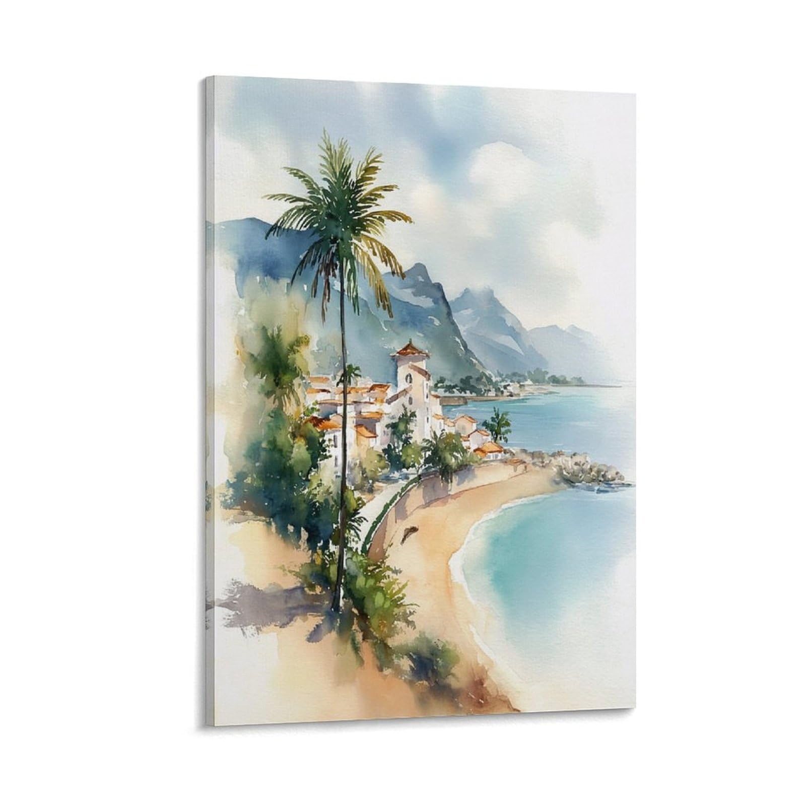 XWYMXZ Martinique Caribbean 20x30inch(50x75cm) Vintage Travel Poster Watercolor Canvas Art