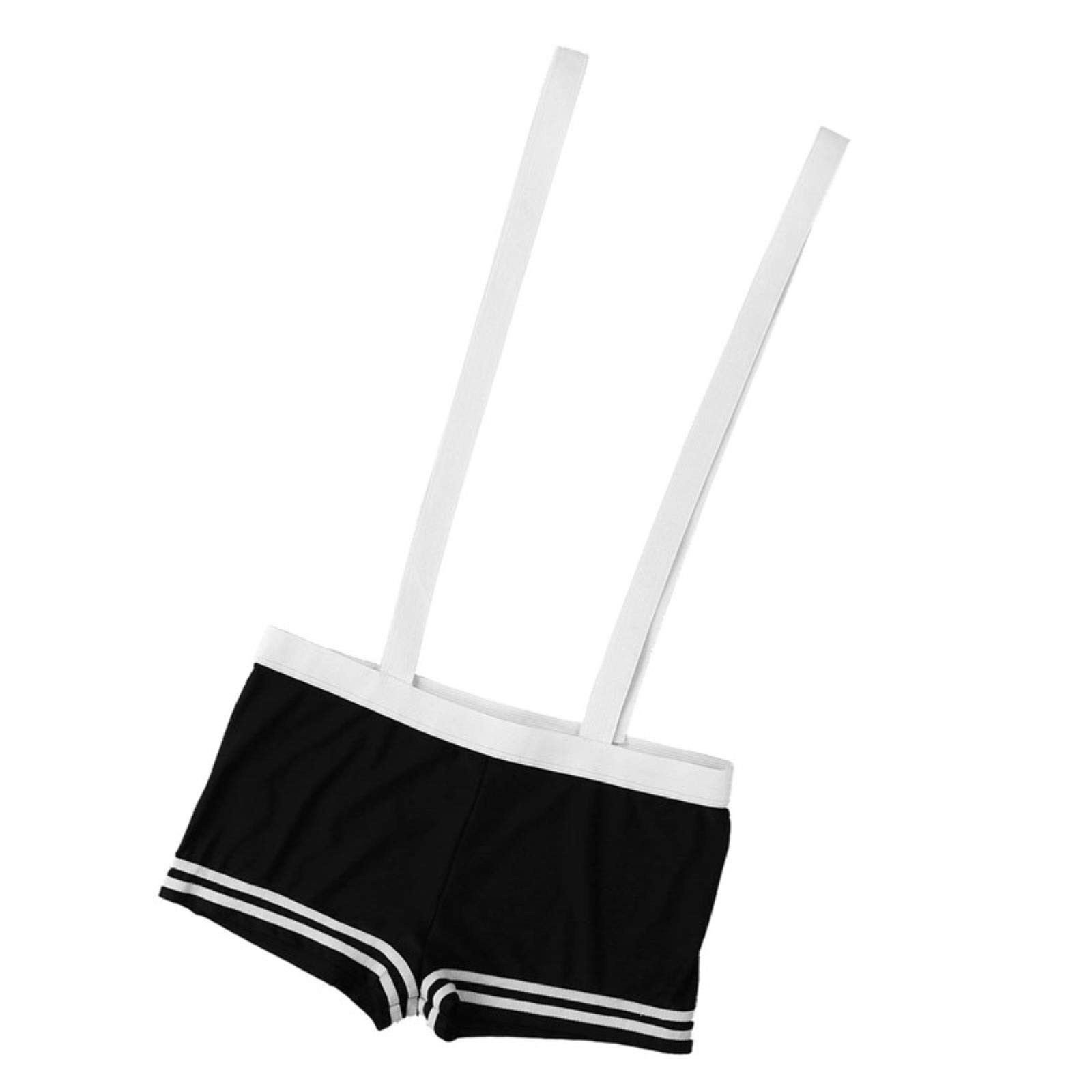 Hommes Sexy Marin Costume Salopette Cosplay sous-vêtements Ensemble Bretelles Boxer avec col Poignets Gay Halloween Costumes pour Hommes