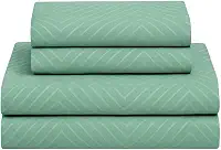 Jogo de Cama Bordado Acetinado Embossed 4 Peças - 1 Lençol de Cima, 1 Lençol de Elástico e 2 Fronhas, Não faz bolinha Toque Percal Em Poliéster Extra Macio | ADMIRARE (MONTANHA, QUEEN)