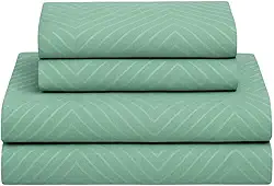 Jogo de Cama Bordado Acetinado Embossed 4 Peças - 1 Lençol de Cima, 1 Lençol de Elástico e 2 Fronhas, Não faz bolinha Toque Percal Em Poliéster Extra Macio | ADMIRARE (MONTANHA, QUEEN)